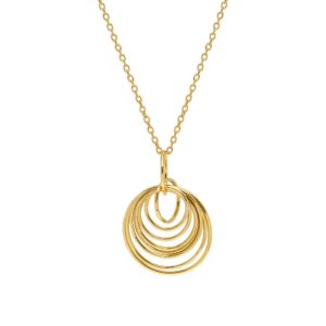 Multi Hoop Gold Plated Pendant Necklace
