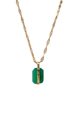Gold Plated Necklace with Onyx Pendant