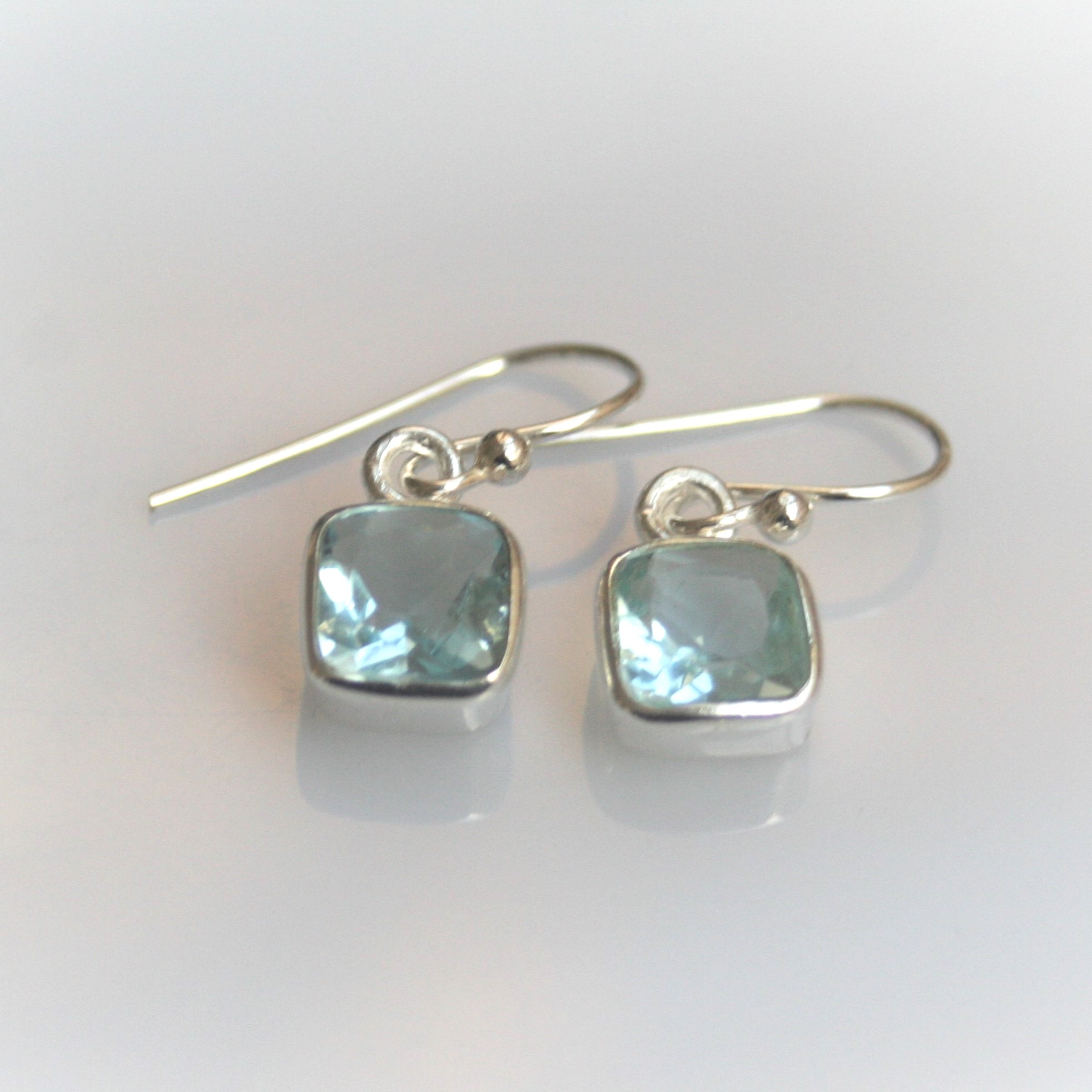 Blue Topaz Silver Earings - Blue Marble Shop