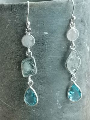 Gemstone earrings, handmade silver earrings, silver and gemstone handmade earrings,Silver dangle earrings