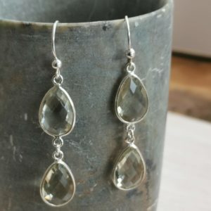 dangly earrings, semi precious and silver earrings.silver drop earrings