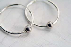 Silver hoop earrings, Sterling silver hoop earrings