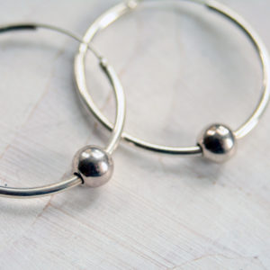 Silver hoop earrings, Sterling silver hoop earrings