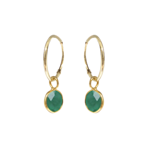 Gold Vermeil Earrings with Green Onyx
