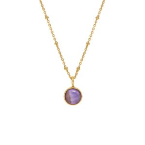 Gold Necklace with Amethyst Pendant