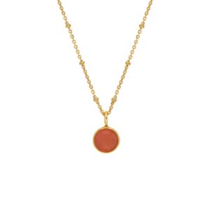 Gold Plated Necklace with Carnelian Pendant