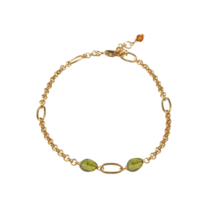 Peridot Gold Chain Bracelet