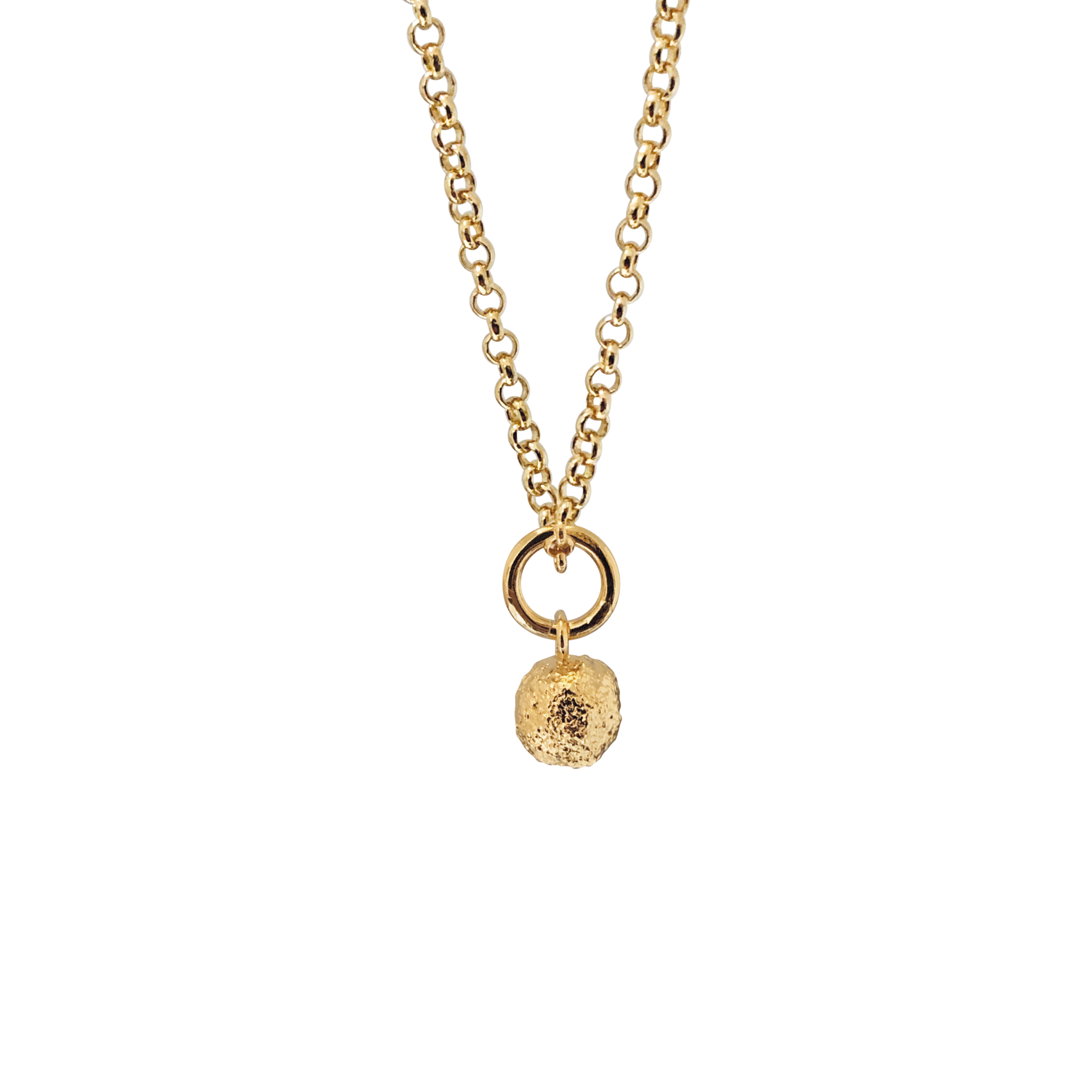 Gold Plated Pebble Pendant Necklace Gold Pebble Pendant Necklace